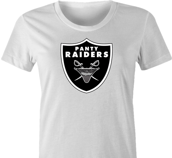 Oakland Las Vegas Raiders Panty Thief Parody white t-shirt women's