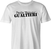 Funny Paulie "Walnuts" Gaultieri | Jean Paul Gaultier Sopranos Mashup Parody White Men's T-Shirt