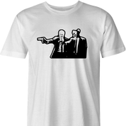ped's dead cut-out pulp fiction men's white t-shirt 