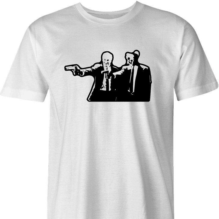 ped's dead cut-out pulp fiction men's white t-shirt 