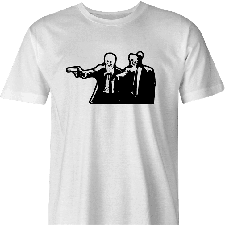 ped's dead cut-out pulp fiction men's white t-shirt 