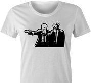 ped's dead cut-out pulp fiction women's white t-shirt 