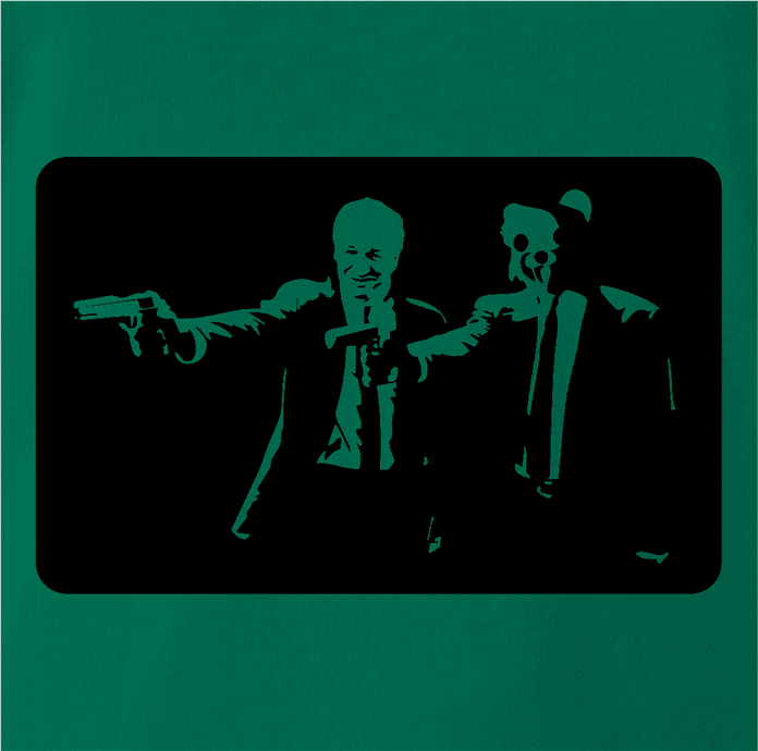ped's dead pulp fiction green t-shirt
