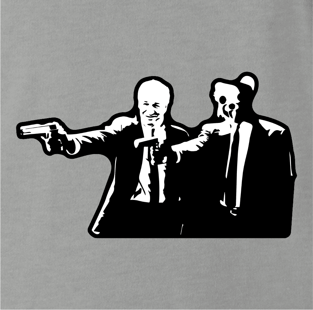 ped's dead cut-out pulp fiction ash grey t-shirt