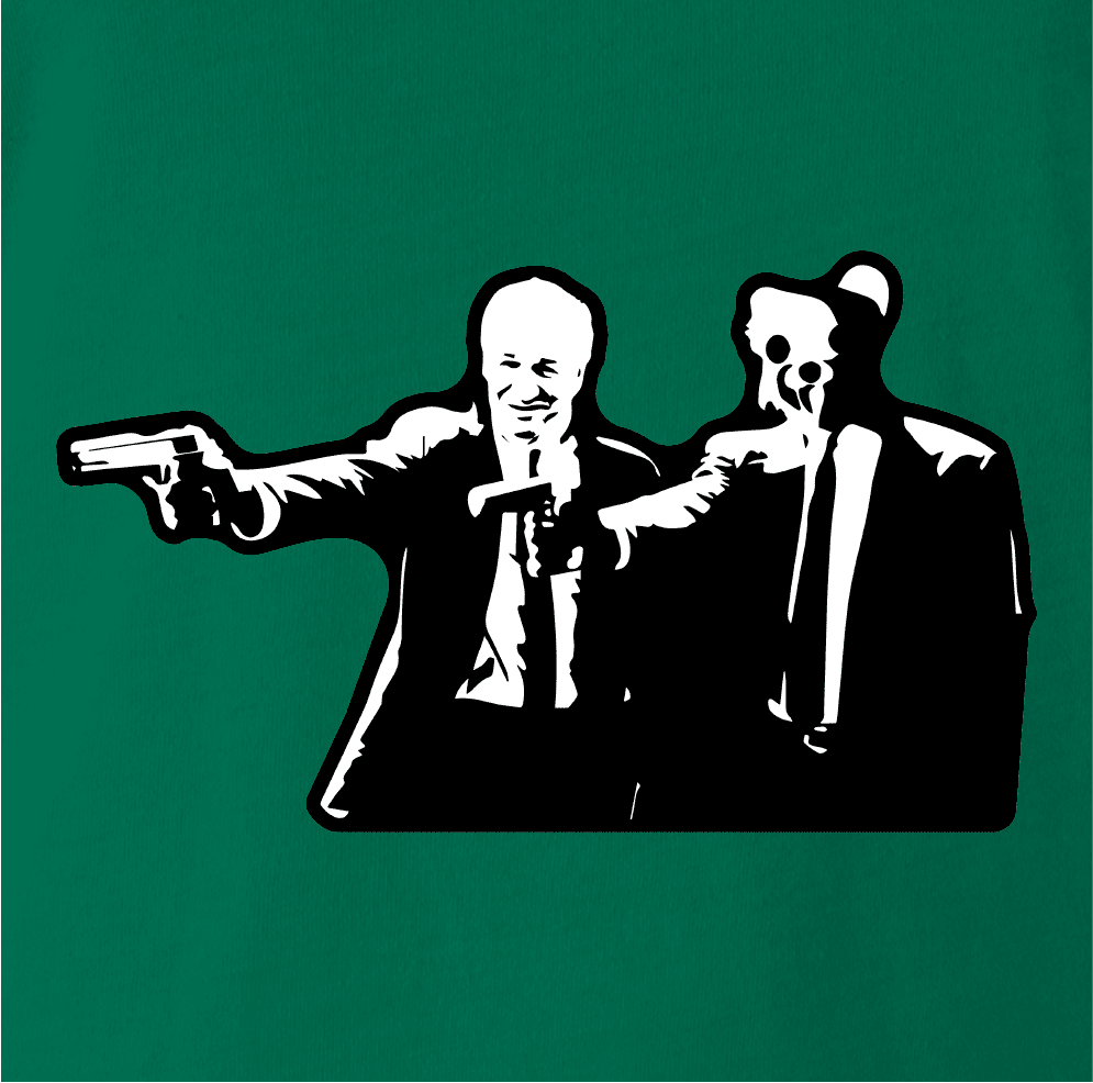 ped's dead cut-out pulp fiction green t-shirt