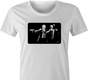 ped's dead pulp fiction women's white t-shirt 