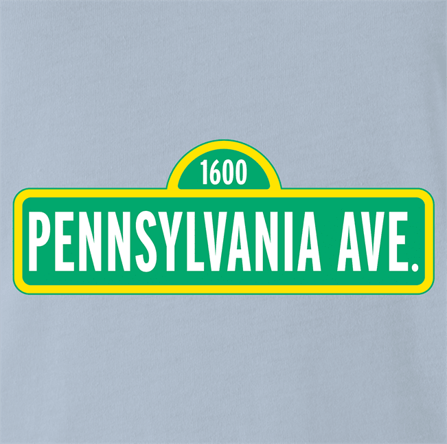 Funny White House Mashup Parody | 1600 Pennsylvania Avenue light blue Men's T-Shirt