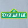 Funny White House Mashup Parody | 1600 Pennsylvania Avenue light blue Men's T-Shirt
