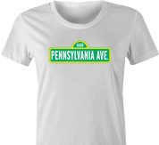 Funny White House Mashup Parody | 1600 Pennsylvania Avenue White women's T-Shirt