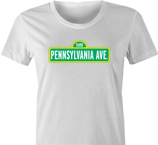 Funny White House Mashup Parody | 1600 Pennsylvania Avenue White women's T-Shirt