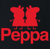 Funny Peppa Pig Kappa Footbal Sportswear Black T-Shirt