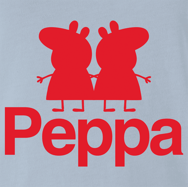 Funny Peppa Pig Kappa Footbal Sportswear Light Blue T-Shirt