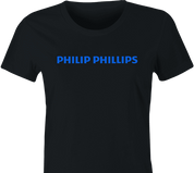 Funny Philip Phillips Music Parody Wonen's Black T-Shirt