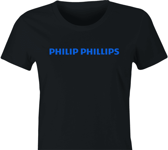 Funny Philip Phillips Music Parody Wonen's Black T-Shirt
