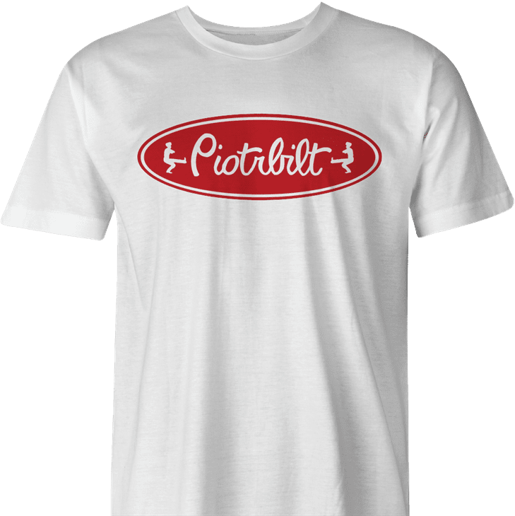 Funny russian peterbilt piotrbilt  men's white t-shirt 