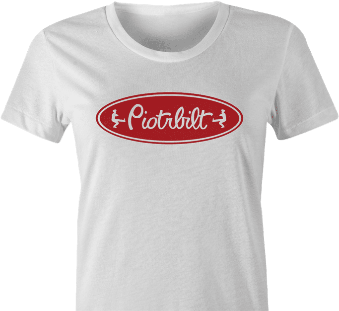 Funny russian peterbilt piotrbilt  women's white t-shirt 