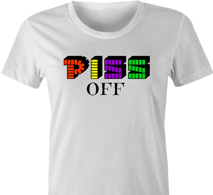 Pez Candy Funny T-Shirt - Piss Off women's t-shirt white 