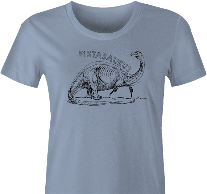 funny oscar pistorius pistasaurus dinosaur  women's light blue t-shirt 
