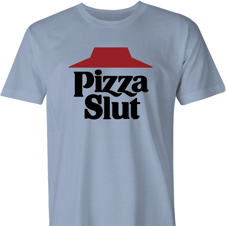 funny pizza slut - i love pizza men's light blue t-shirt