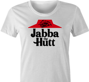 pizza hut jaba the hutt spaceballs parody white women's tee