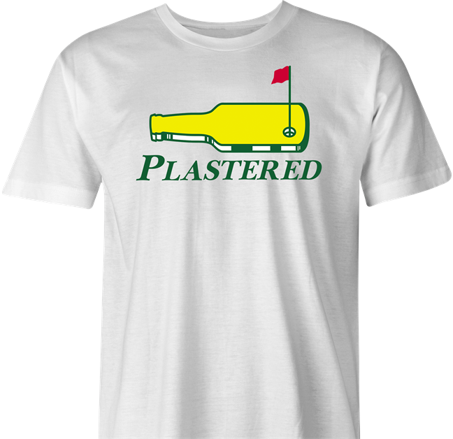 Funny masters golf logo t-shirt men's white 