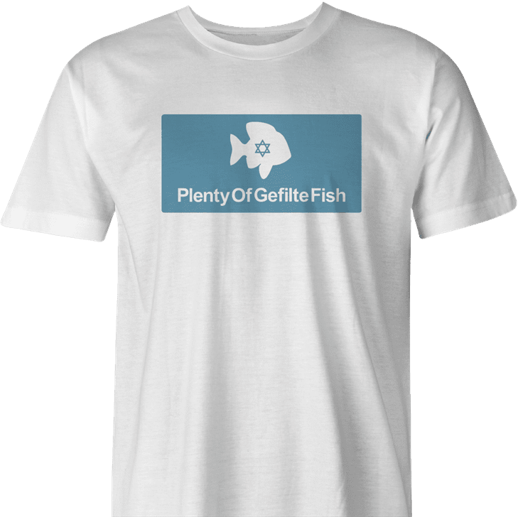 funny jewish humor - plenty of gefilte fish men's white t-shirt 