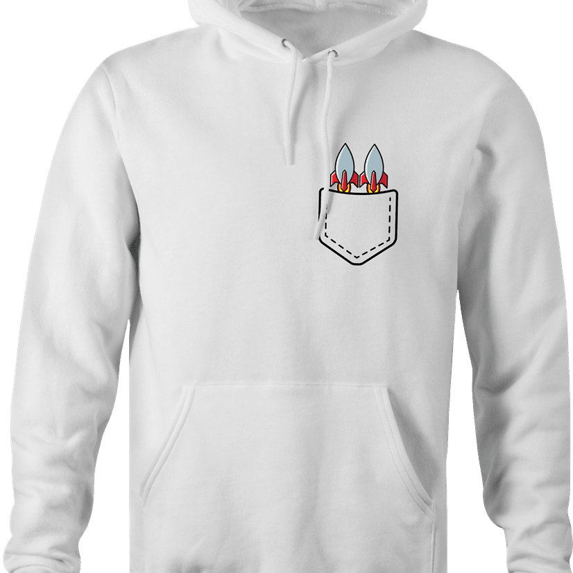 funny Pocket Rockets Texas Holdem Poker white hoodie
