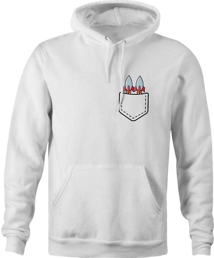 funny Pocket Rockets Texas Holdem Poker white hoodie
