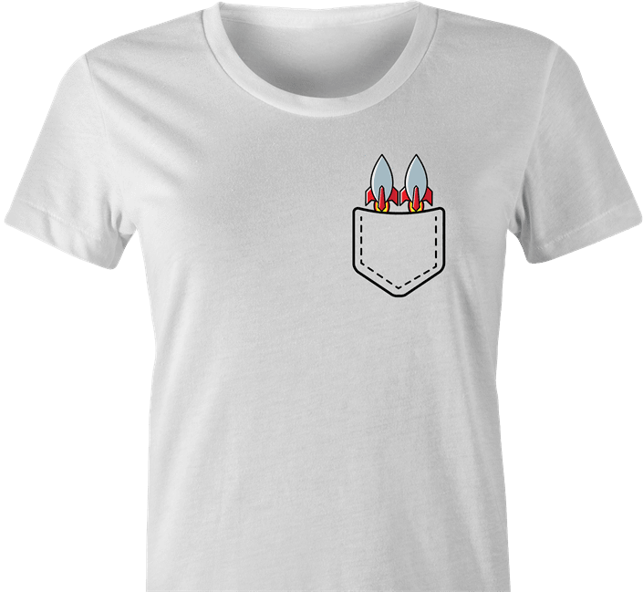 funny Pocket Rockets Texas Holdem Poker white women's t-shirt