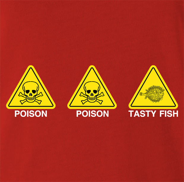 funny The Simpsons Poison Poison Tasty Fish red t-shirt