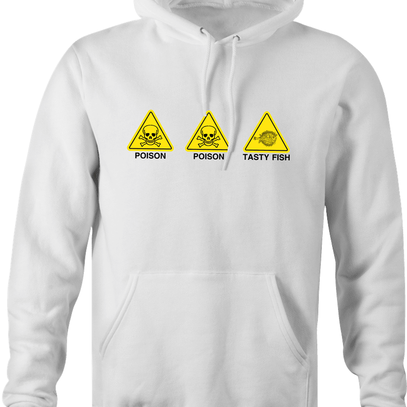 funny The Simpsons Poison Poison Tasty Fish white hoodie