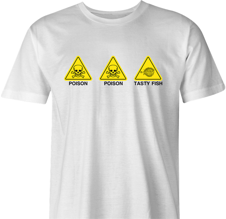 funny The Simpsons Poison Poison Tasty Fish white men's t-shirt