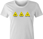 funny The Simpsons Poison Poison Tasty Fish white women's t-shirt