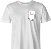Funny Pocket Aces Poker t-shirt white mens