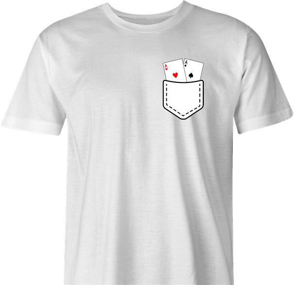 Funny Pocket Aces Poker t-shirt white mens
