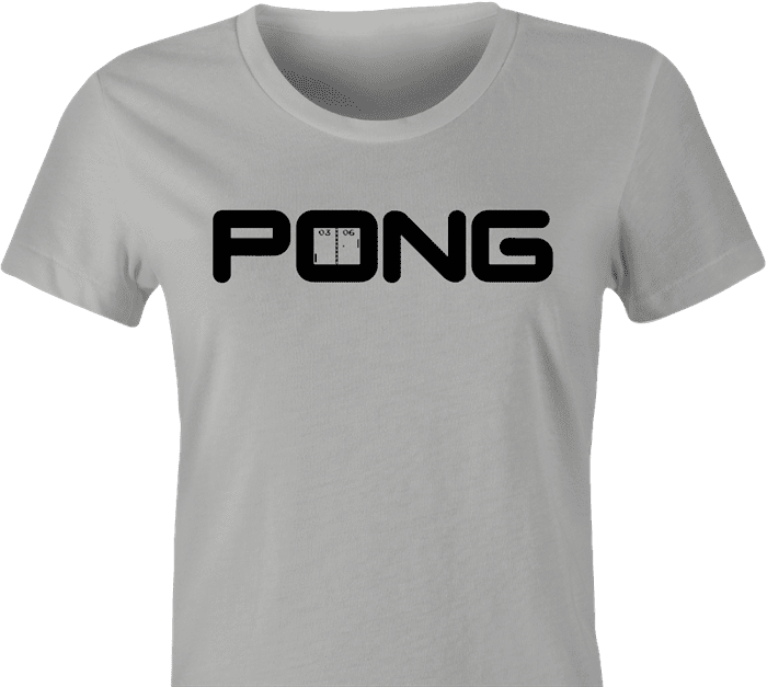 funny golf video game mashup ping clubs pong gaming women's ash t-shirt 