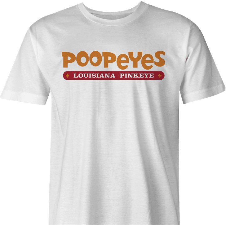 Funny pinkeye popeye mashup - poopeyes  men's white t-shirt 
