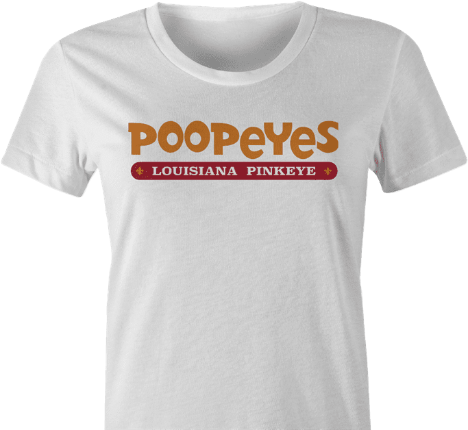 Funny pinkeye popeye mashup - poopeyes  women's white t-shirt 