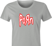 funny Heavy Metal Nu Metal Korn Porn Parody t-shirt women's Ash Grey