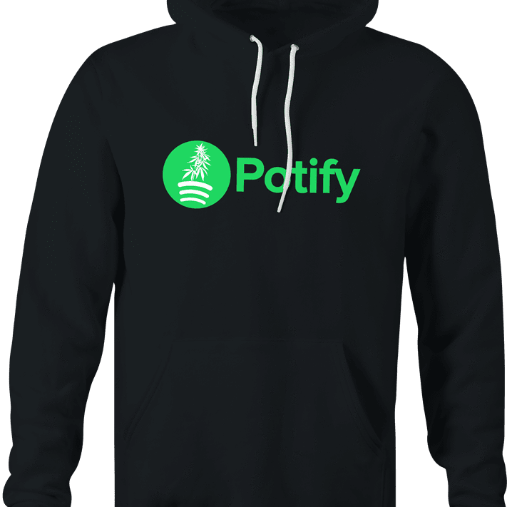 funny Potify - Weed Growing App Parody t-shirt black hoodie