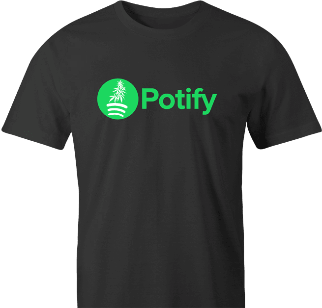 funny Potify - Weed Growing App Parody t-shirt men's t-shirt