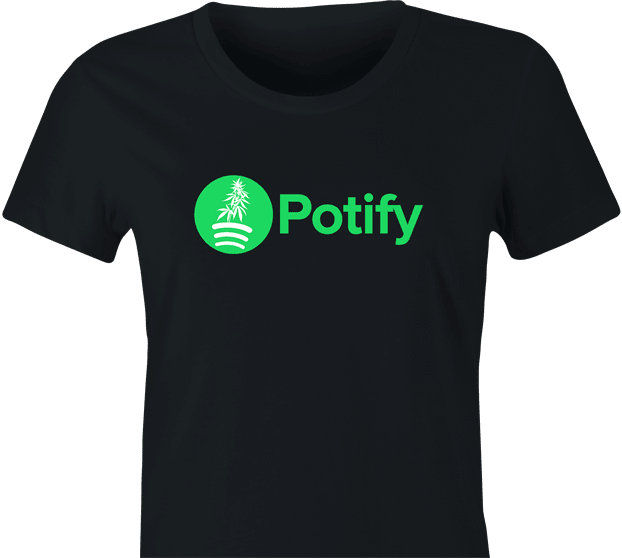 funny Potify - Weed Growing App Parody t-shirt women's black