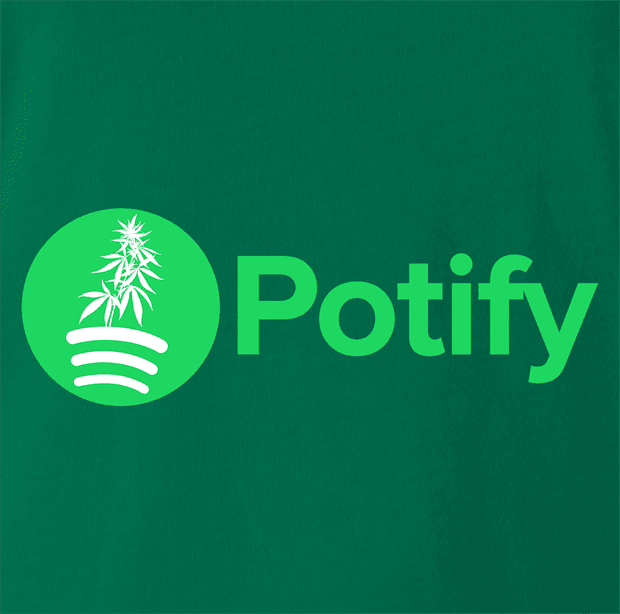 funny Potify - Weed Growing App Parody Green t-shirt