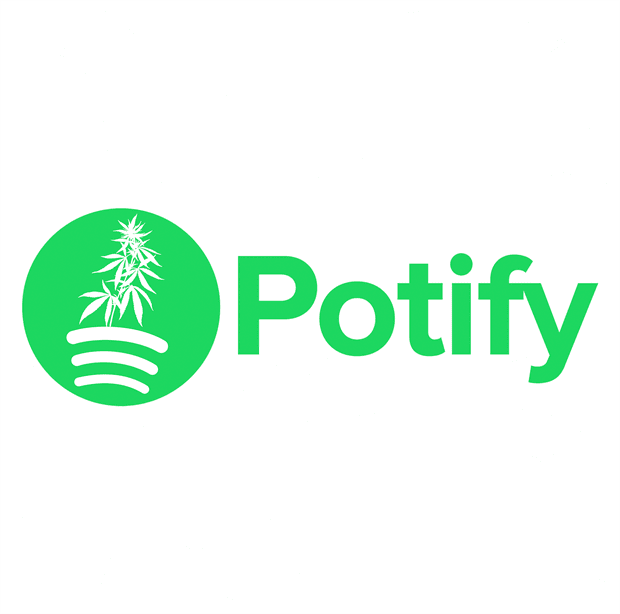 funny Potify - Weed Growing App Parody white tee