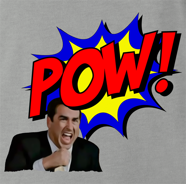 Funny step brothers randy pow! t-shirt men's grey