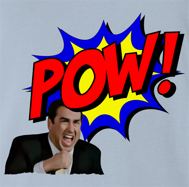 Funny step brothers randy pow! t-shirt men's light blue