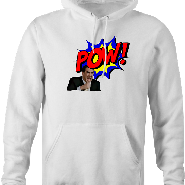 Funny step brothers randy pow! hoodie men's white