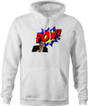 Funny step brothers randy pow! hoodie men's white