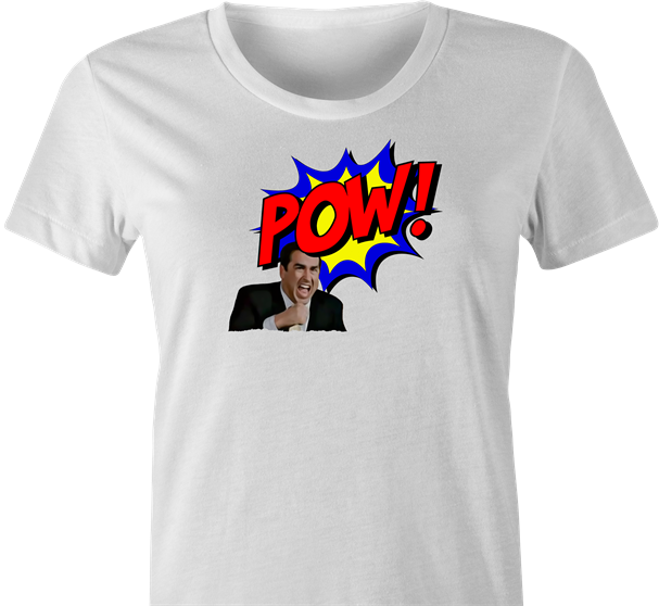 Funny step brothers randy pow! t-shirt women's white