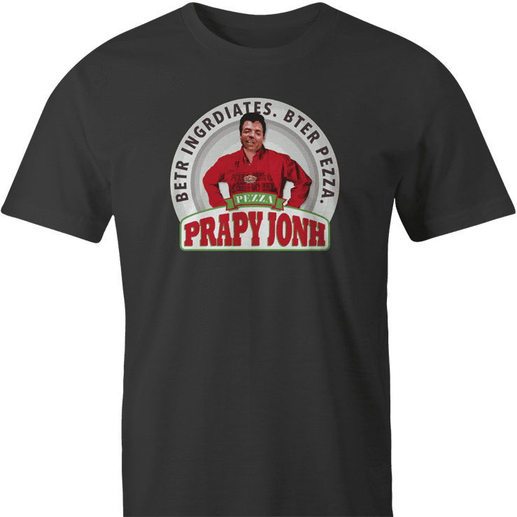 Funny internet meme papa john's pizza men's black t-shirt 